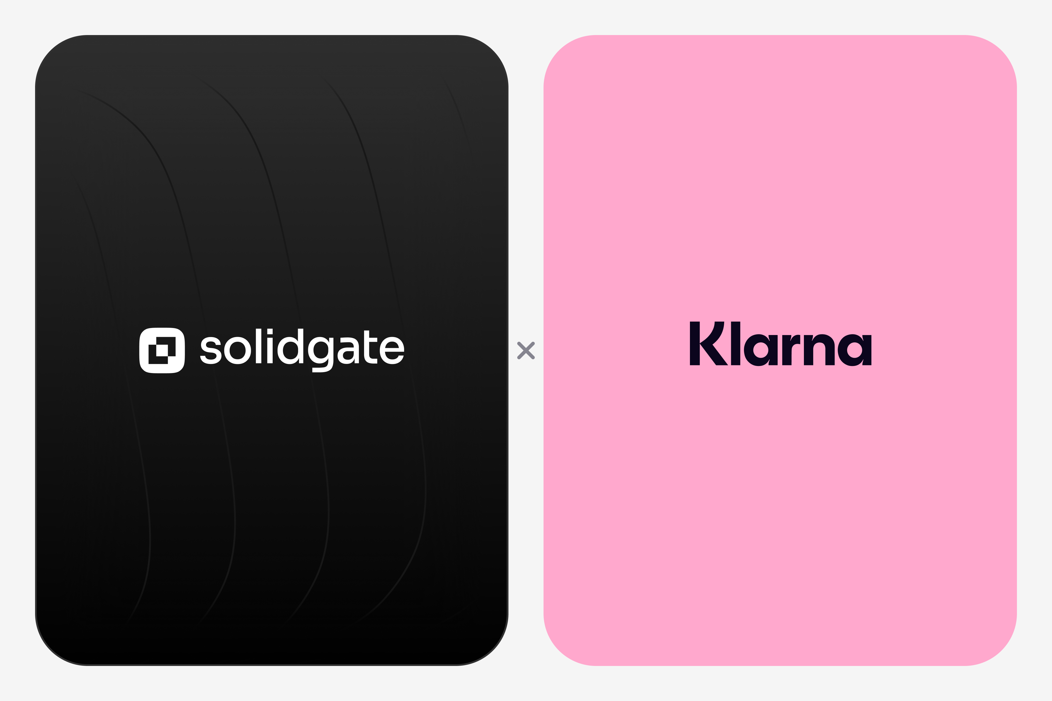 Solidgate and Klarna logos side-by-side, indicating a strategic partnership.