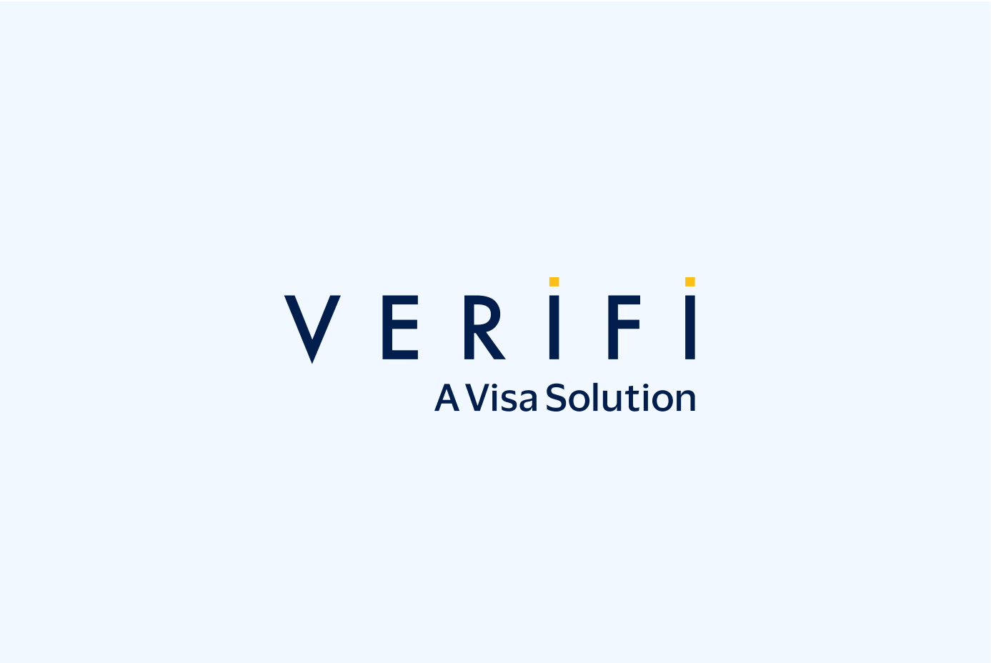 Verifi Visa solution logo on a blue background.