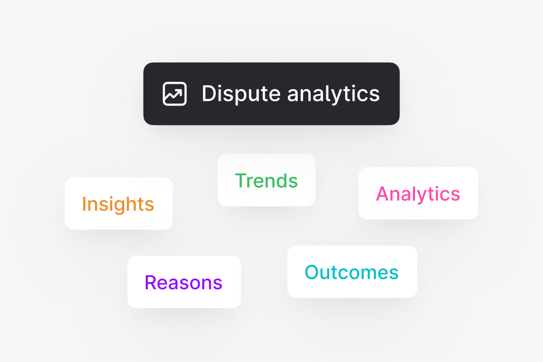 Dispute analytics label with key value components.