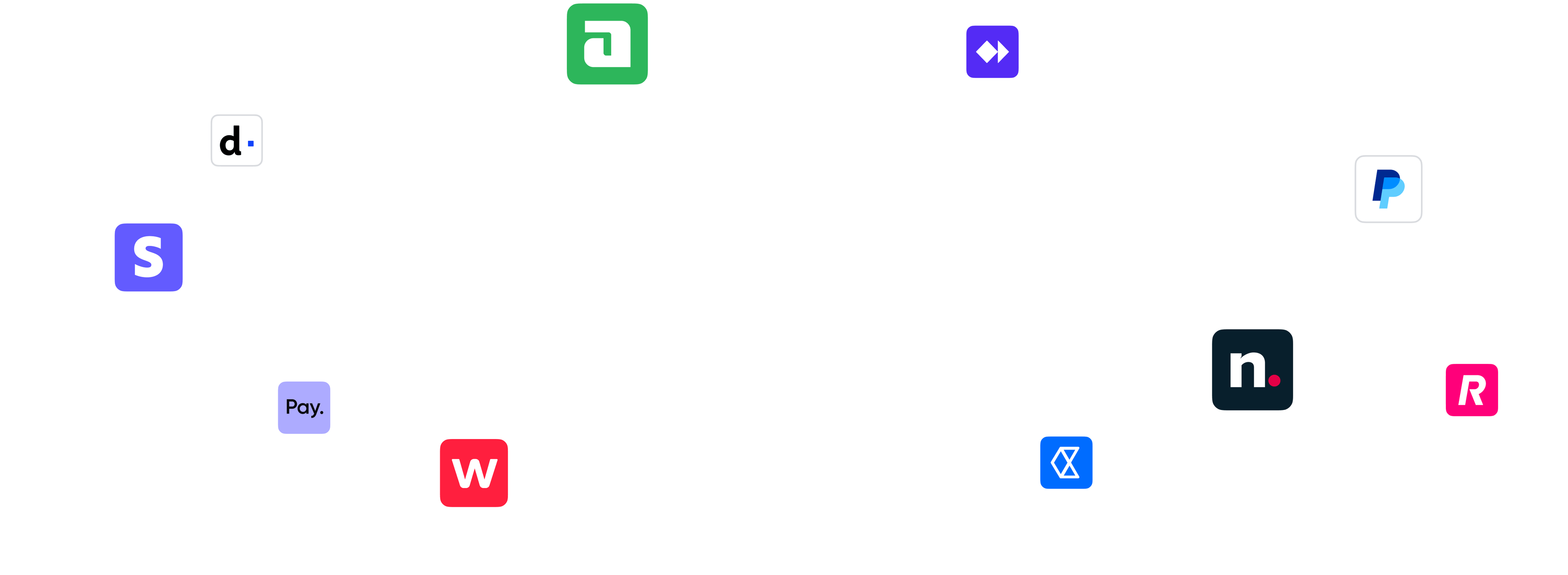 Logos of connectors on the white background.